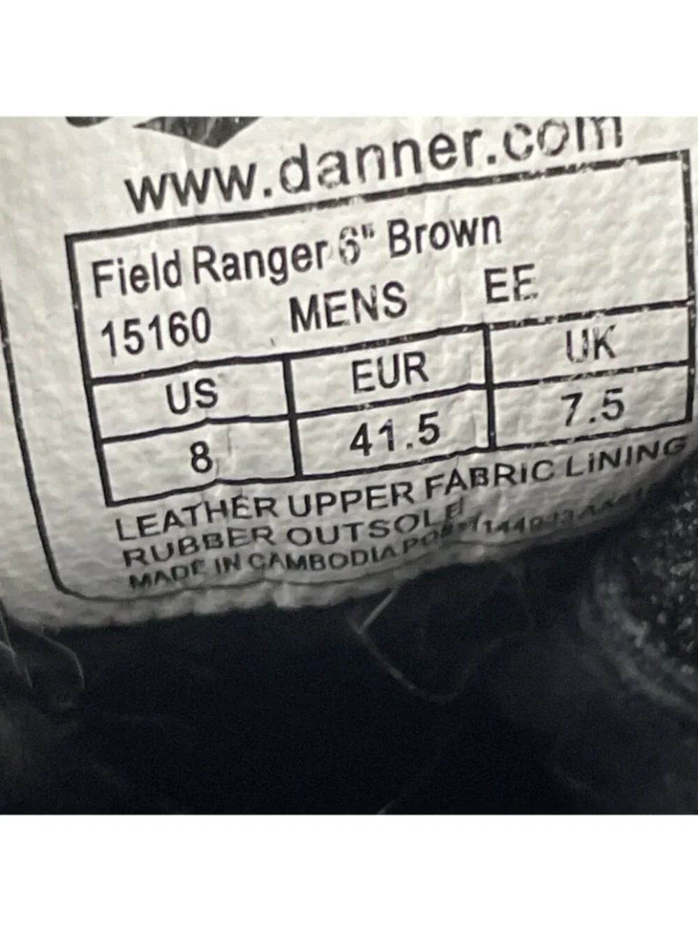 Danner Field Ranger 6”Boots Men’s 8 Waterproof Composite Toe Work Brown
